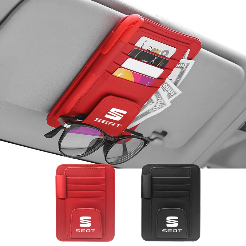 

Car Multifunction sun visor storage bag For Mercedes Benz Amg Glk Gla Sunglasses clip card ticket pen case Car Accessories
