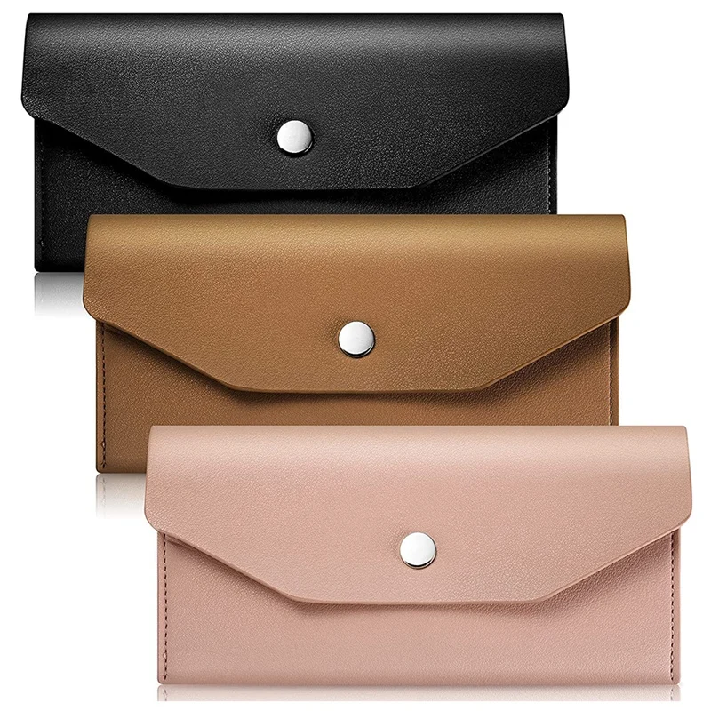 

NEW-3 Pieces Cash Envelopes Wallet Wallet Waterproof Flat Wallet Metal Snap Wallet Reusable Envelopes Purse for Wedding