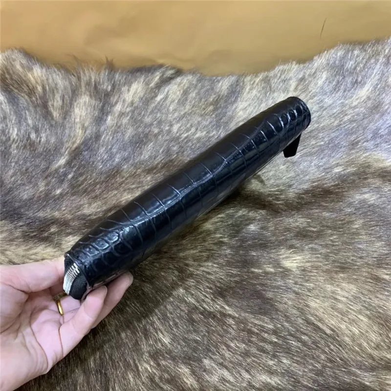 Цельный длинный мужской держатель для карт из натуральной крокодиловой кожи