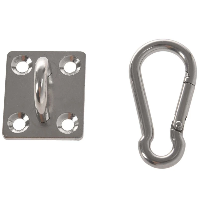 

2 Sets Of Suspended Ceiling Wall Mount U-Shaped Hooks Stainless Steel Heavy Duty Multi-Function Hammock Hammock Hook Metal Base