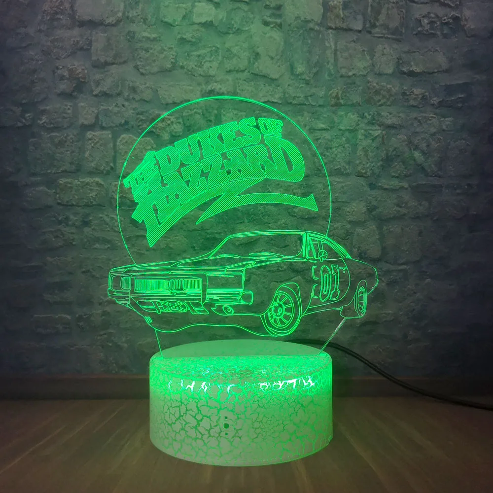 3D Hazzard Автомобильная моделирующая настольная лампа визуальные Светодиодные