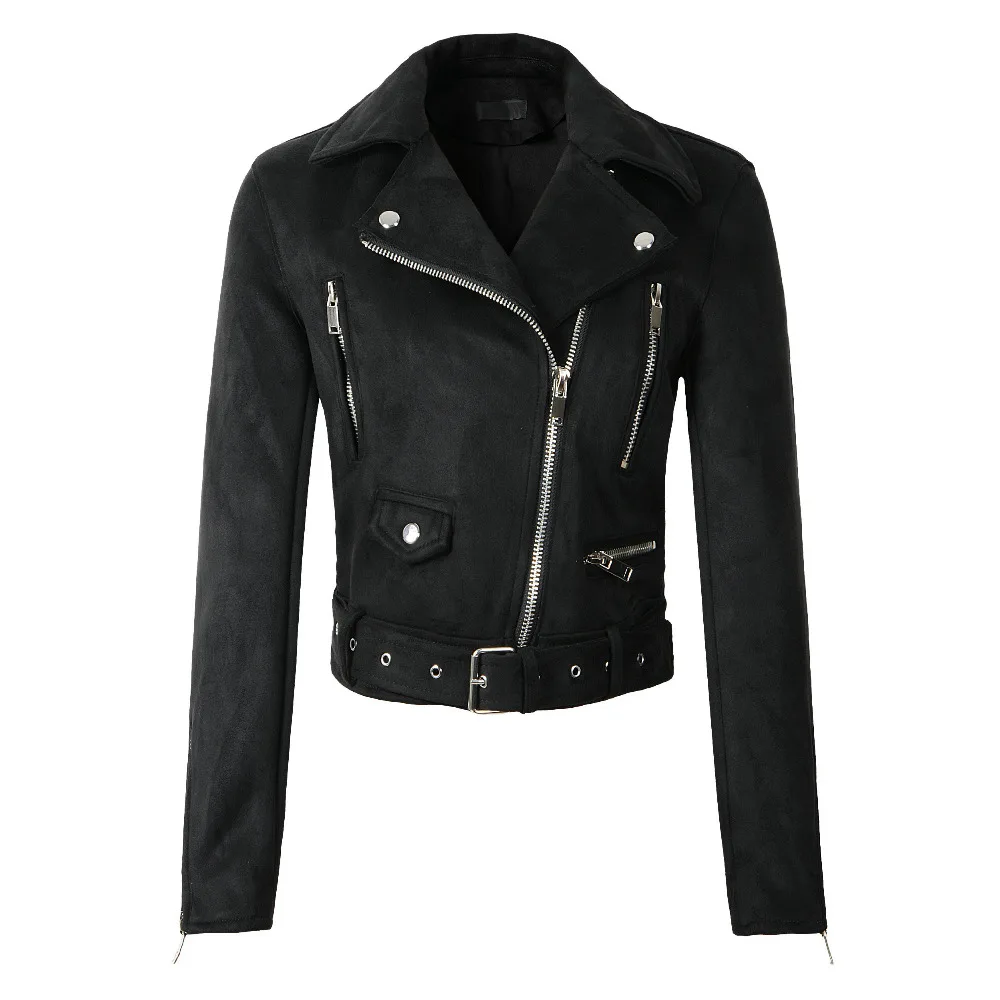 Женская куртка из мягкой замши и искусственной кожи Осень зима 2021 матовая Милая