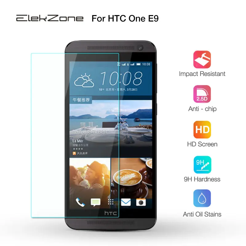 Закаленное стекло для экрана телефона с нанопокрытием 9H HD htc One E9 2.5D Защитная