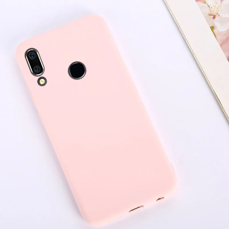 Pink Для huawei Y7 Pro Y6 Prime Y9 P Smart однотонный Мягкий чехол из ТПУ силиконовый чехол для huawei P30 Lite Nova 4e - Цвет: Pink