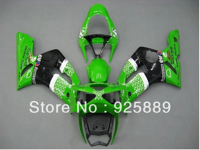 

Green White Black Fairings For KAWASAKI ZX6R 03 04 ZX 6R 03-04 ZX-6R 2003 2004 2003-2004 ABS Body Kit