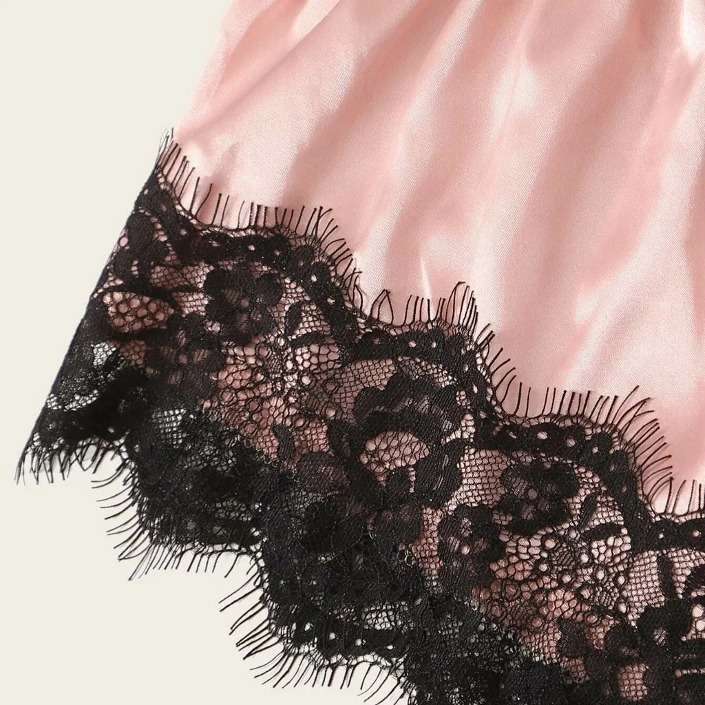 Новая Сексуальная кружевная и атласная пижама в комплекте из 3 предметов