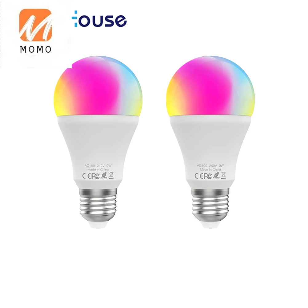 

RGB C+W Color Changing 2800K-6200K Warm White to Daylight WiFi Smart LED Light Bulb Dimmable Lamp 9W