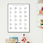 Греческий алфавит, печать греческих букв, математическое искусство, холст, живопись, Настенная картина, математика, искусство