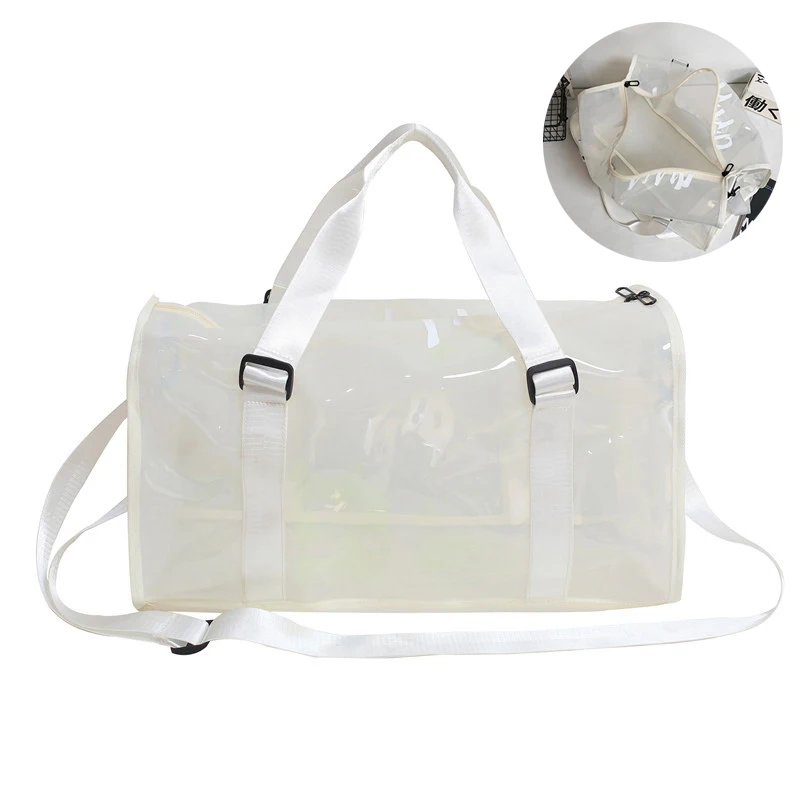 

New Transparent Women's Sports Bag Single Shoulder Fitness Bag Crossbody Waterproof Sports Bag 2021