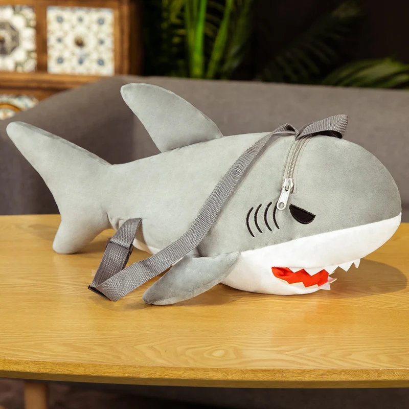 1PC 50CM Cute Cool Shark Plush Backpack Kawaii Cartoon Animal School Bag Kid Gift Boy Girl Birthday Gift