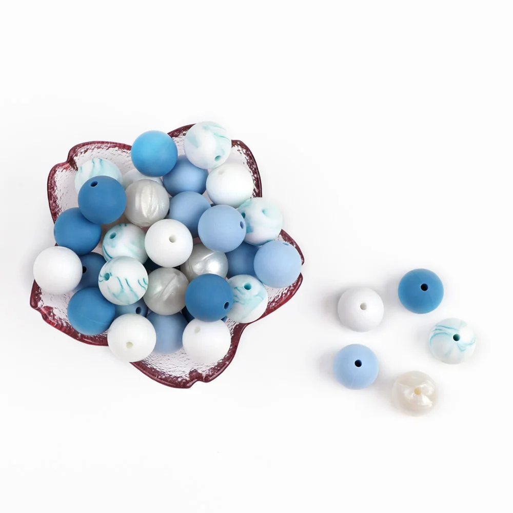 TYRY.HU-Cuentas redondas de silicona para dentici&oacute;n de beb&eacute;, sin BPA, 12mm, 30 unidades-3