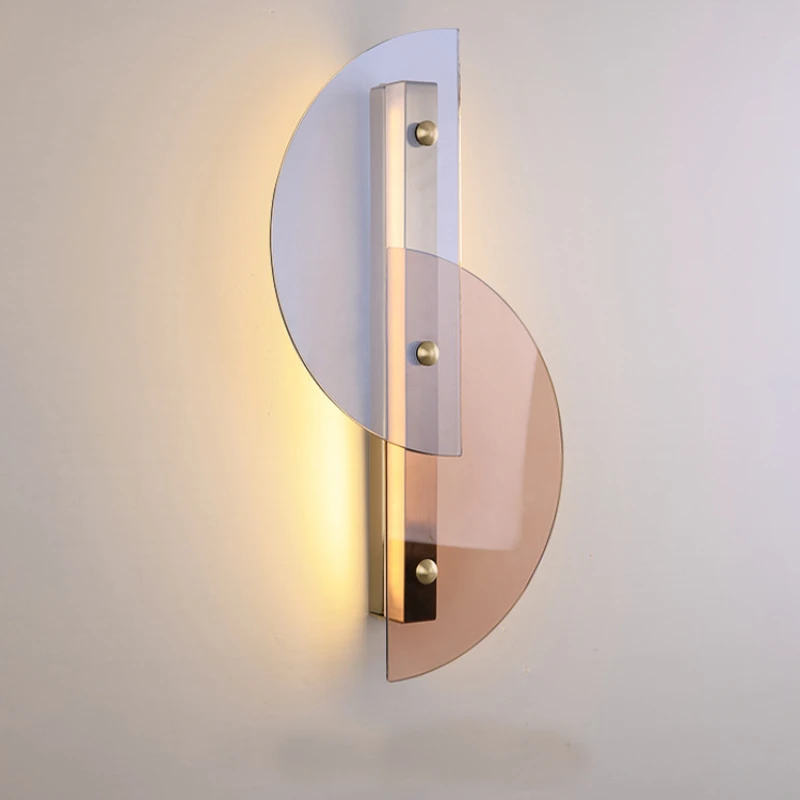 Пост Модерн Стекло Цвет настенный светильник дизайнерская модель бра Гостиная