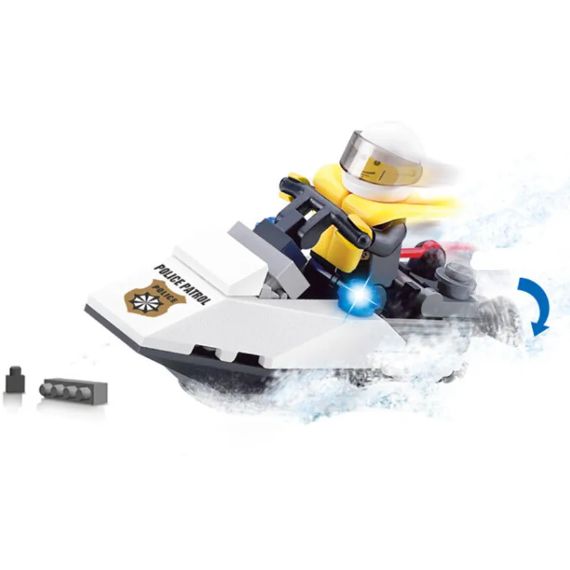 KAZI вертолет модель лодки кирпичи Technic Legoings городской полицейский участок