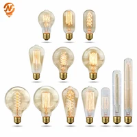 retro edison light bulb e27 220v 40w a19 a60 t10 t45 t185 st64 g80 g95 filament vintage ampoule incandescent bulb edison lamp