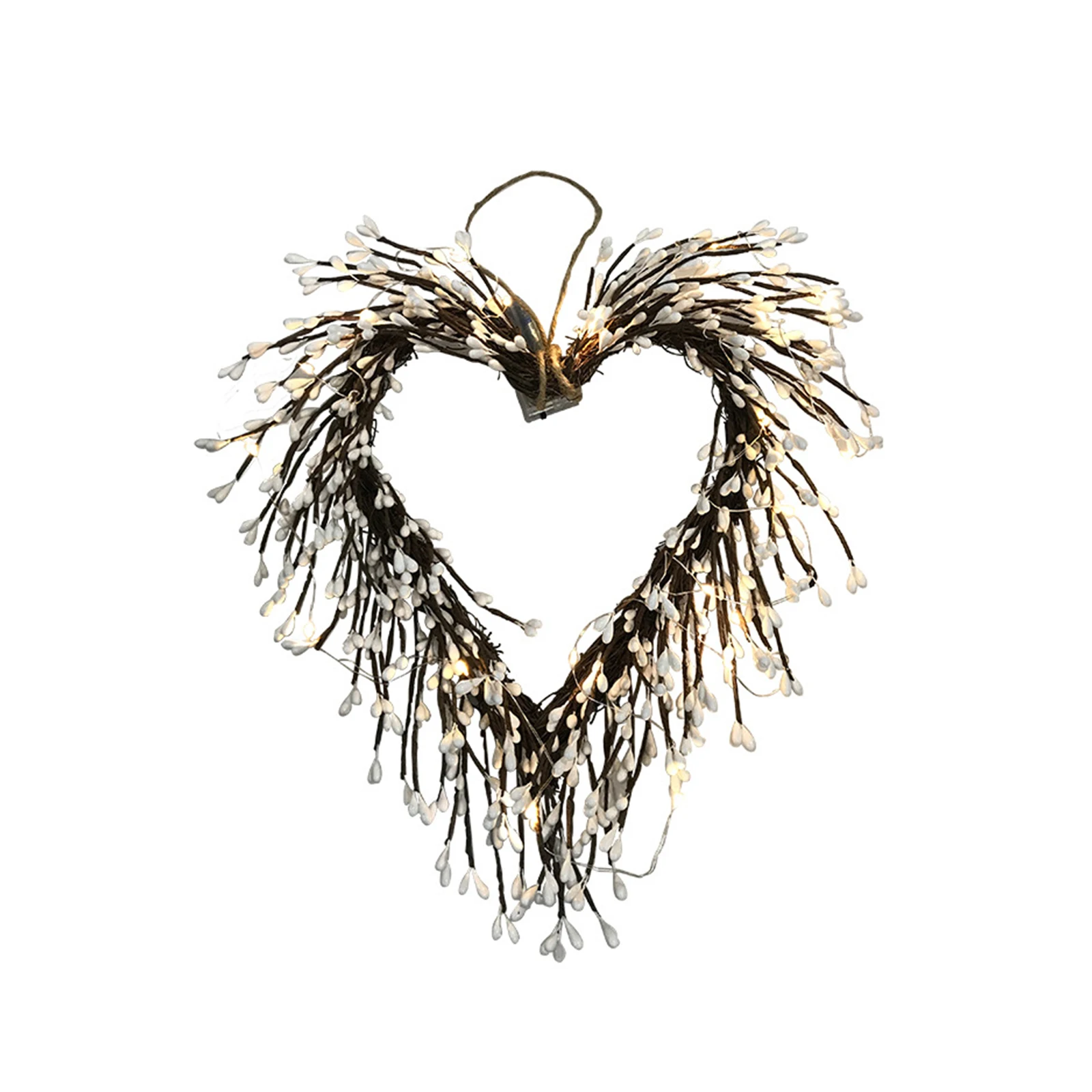 

Noodle Beads Rattan Ring Christmas Thanksgiving Window Decoration For Gifts Door Hanger With Lights 1pcs 20 White Berry Wreaths