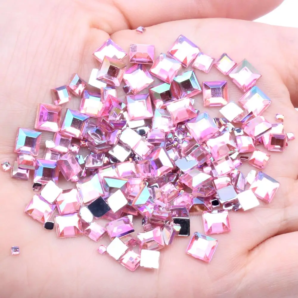 03ab light pink ab Стразы для ногтей с плоской задней стороной 2 мм 4 мм 6 мм смешанные размеры 4 г около 180 шт для рукоделия Скрапбукинг Сделай Сам одежда для украшения ногтей - Цвет: 03ab light pink ab