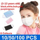 Одноразовая детская маска для девочек и мальчиков, 3 слоя расплавленной ушной петли, детские маскарадные маски, одноразовые