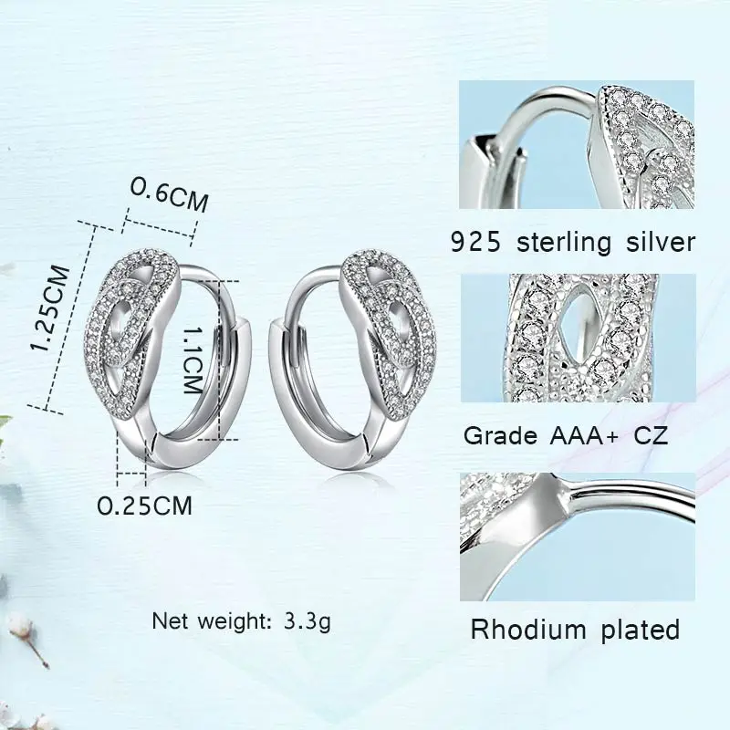 Carraton ESCH8073 AAA CZ камень Твердые стерлингового серебра 925 модные серьги huggie|huggie