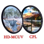 Поляризатор для объектива KnightX MCUV UV CPL, фильтр 49 52 55 58 62 67 72 77 мм для canon nikon d600 d80, светильник d3300 18-200, аксессуары