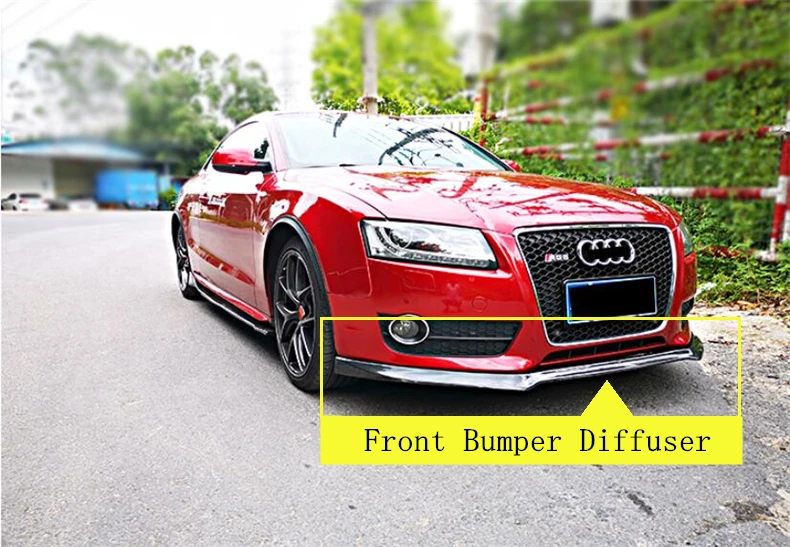 Для Audi A5 S5 B8 2008 2009 2010 2011 углеродное волокно и ABS яркий черный передний задний