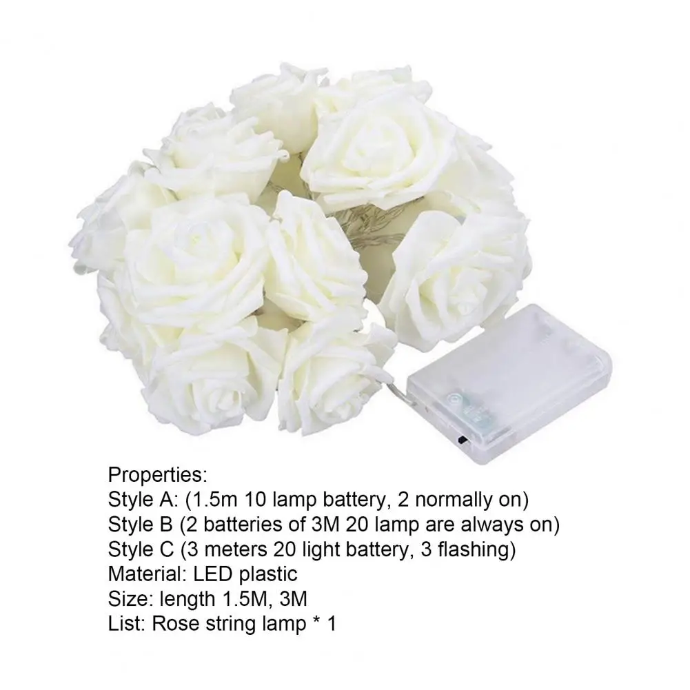 Лидер продаж Розовый светодиодный розы гирлянда декоративные естественного