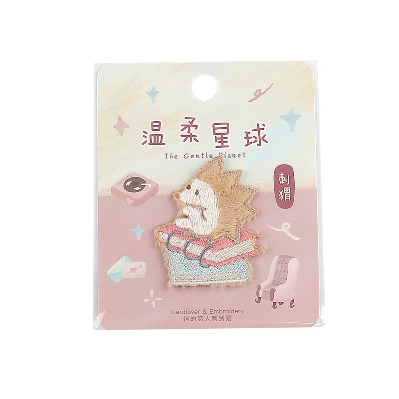 1 шт. Декоративные вышитые наклейки в виде кота лисы Ежика | Канцтовары для офиса и