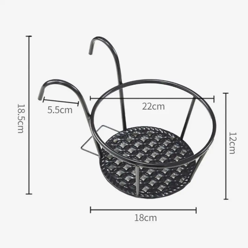 

Hanging Plants Iron Rack Flower Basket Freestanding Plant Pot Stand Decoration With Handle For Balcony Art Round Household Simpl