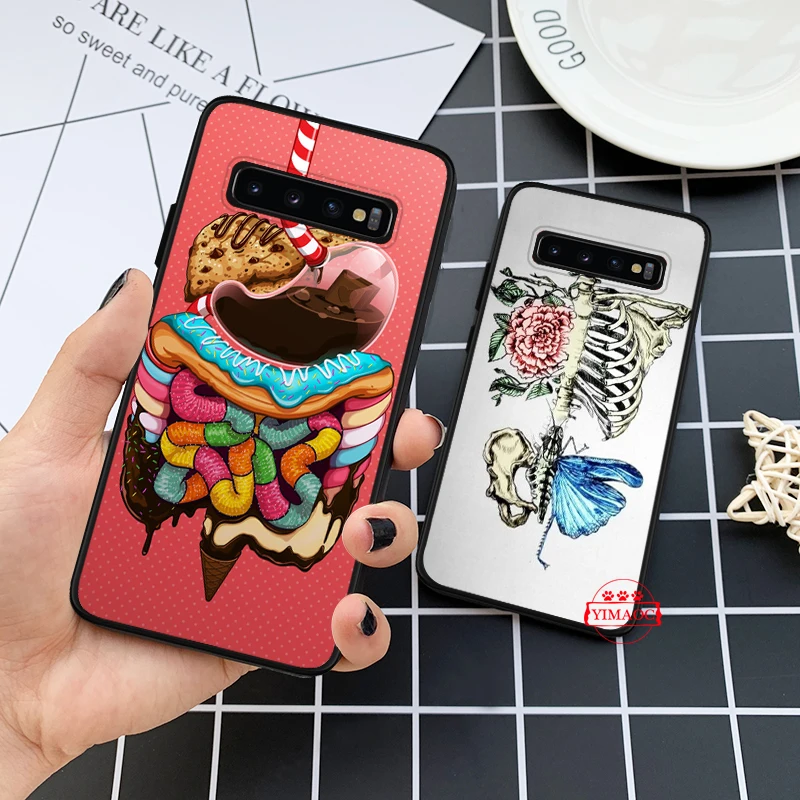 Дизайн Анатомия человека силиконовый чехол для Samsung S6 Edge S7 S8 плюс S9 S10 S10e Note 8 9 10 M10