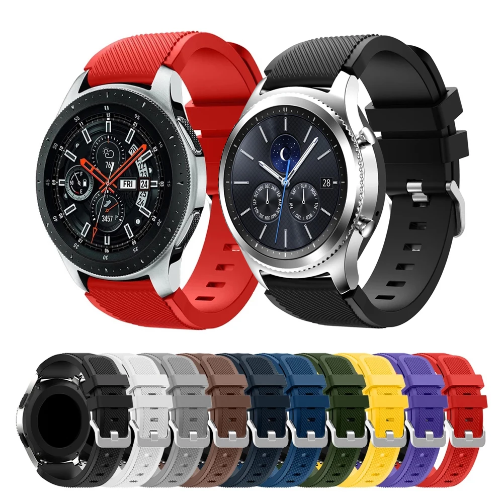 

22mm 20mm Silicone Band for Galaxy Watch 46mm 42mm Sports Strap for Samsung Gear S3 Frontier/Classic active 2 Huawei Watch 2
