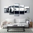 5 шт. без рамки Lamborghini, черно-белый суперкар, спортивный гоночный автомобиль, холст, HD плакаты, настенное искусство, картины, семейный Декор