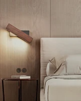 modern led indoor luminaire wooden wall lamps 180 degree rotation bedside light vanity light bathroom reading nordic design deco