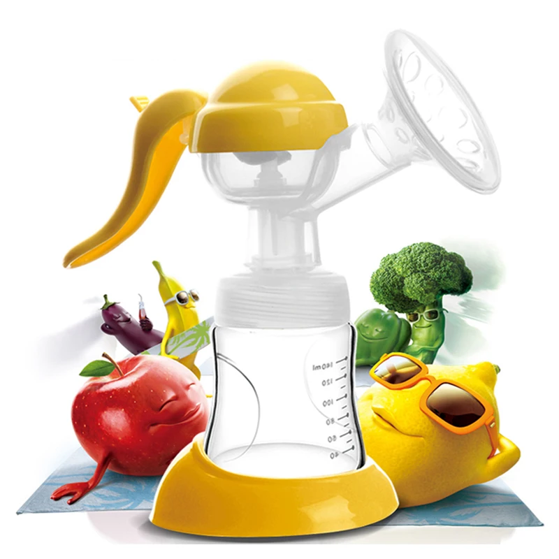 Gran succi&oacute;n P.P. Extractor de leche Manual, extractor de leche sin BPA, con biber&oacute;n-2