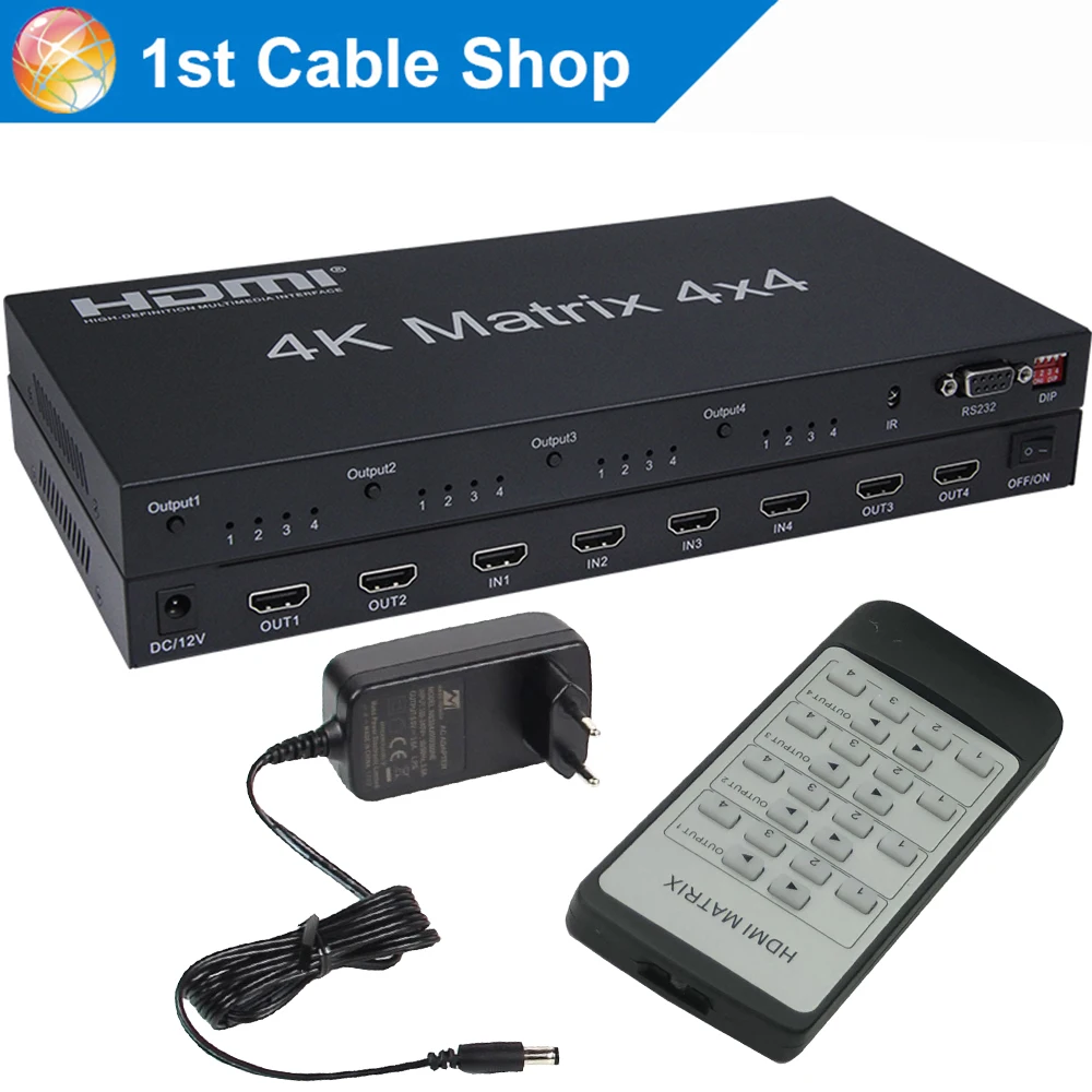 HDMI 2,0 матричный 4X4 HDMI матричный 4X4 HDMI сплиттер коммутатор 4 в 4 из матрицы с RS232 и EDID управлением HDCP 2,2 4K X 2 K/60 HZ HDR