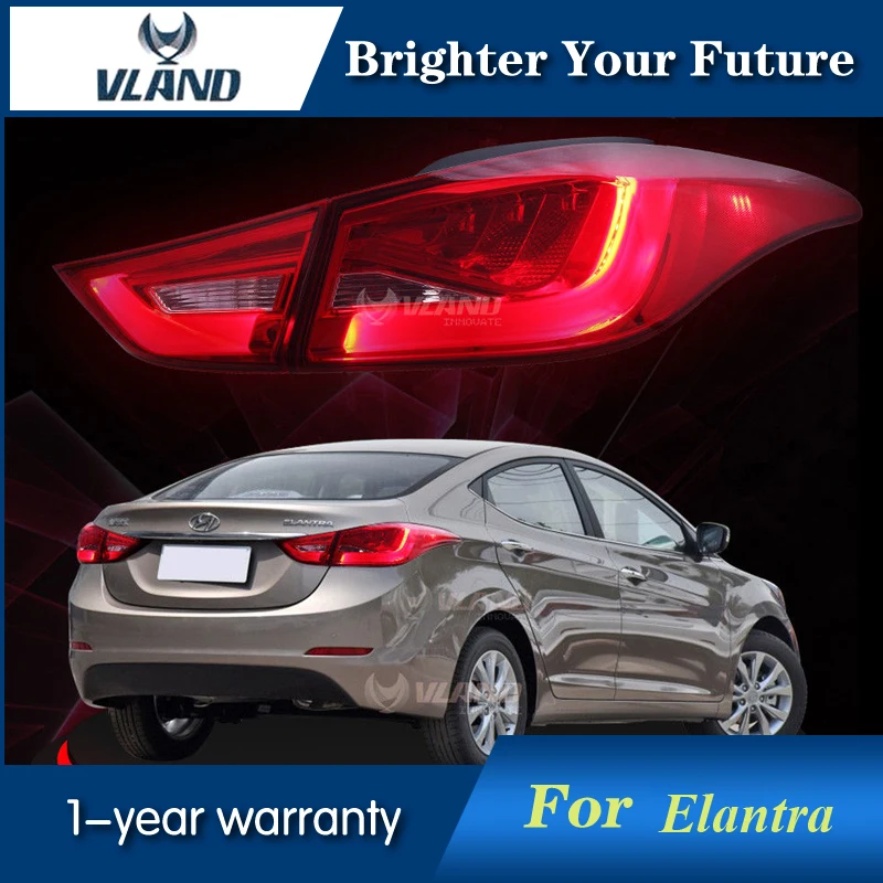 Копченый красный светодиодный задний фонарь для Hyundai Elantra 2011 2013 объектив в