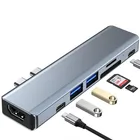 Док-станция USB Type-C, Thunderbolt 3, HDMI, Rj45, 1000 м, кардридер TF, SD, PD 3,0, для MacBook ProAir 2021