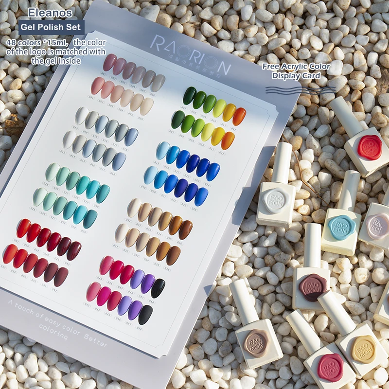 Eleanos New 48 Colors Gel Polish Set 15m Nail Kit Collection Soak Off UV Need Base Top Coat | Красота и здоровье