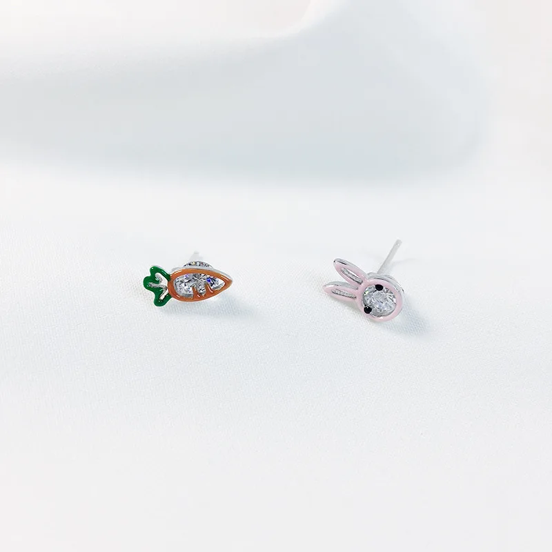 SG 100% 925 стерлингового серебра блестящее циркониевое Асимметричная кролика и