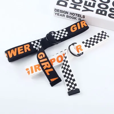 Женский ремень с буквенным принтом Girl Power модный студенческий двойной d образной