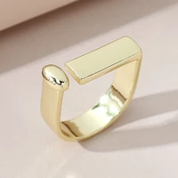 fashion big finger rings punk metal alloy letter circle opening women golden ring for female lady party engagement gifts anillos
