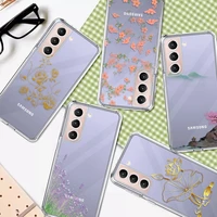 flowers lavender art clear case for samsung s21 s20 fe s10 plus s9 s8 galaxy note 10 20 ultra 5g 9 capa phone cover soft carcasa