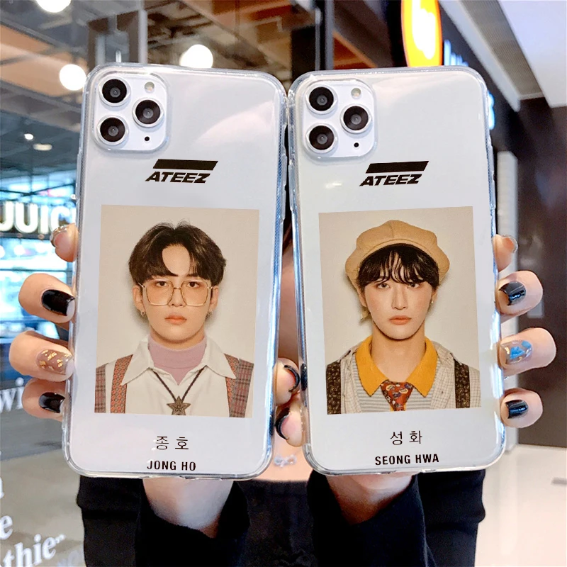 Чехол из закаленного стекла ATEEZ HongJoong SeongHWA для iPhone12 XR 7 8 6 6S Plus 11 Pro X XS MAX мягкий край