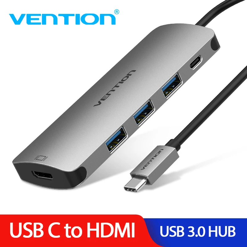 Vention 5 в 1 адаптер usb type C к USB 3 0 концентратор HDMI VGA PD конвертер для MacBook samsung S9 huawei p20 pro