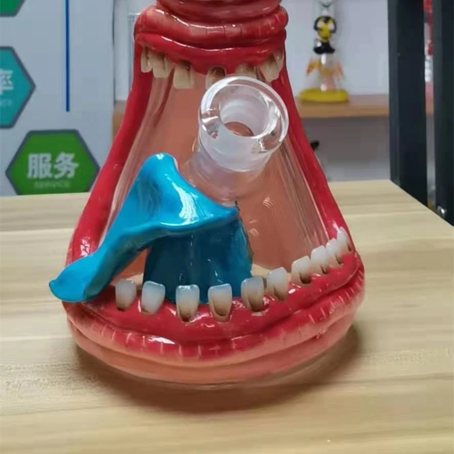 

35cm Hookah Glass Tube Glass Oil Collector Fangs Fear Single Eye Shisha Smoking Pipe Blunt Dab Rig Bowl Set Hookah