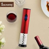 red electric wine opener battery powered operated cordless automatic wine openers electric with foil cutter corkscrew