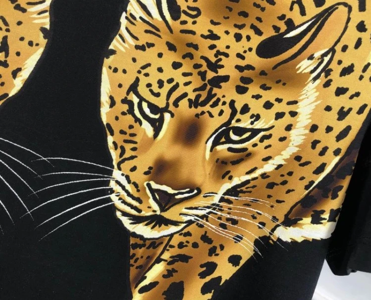 

20ss brand new fashion leopard punk casual print tee cotton tee for men