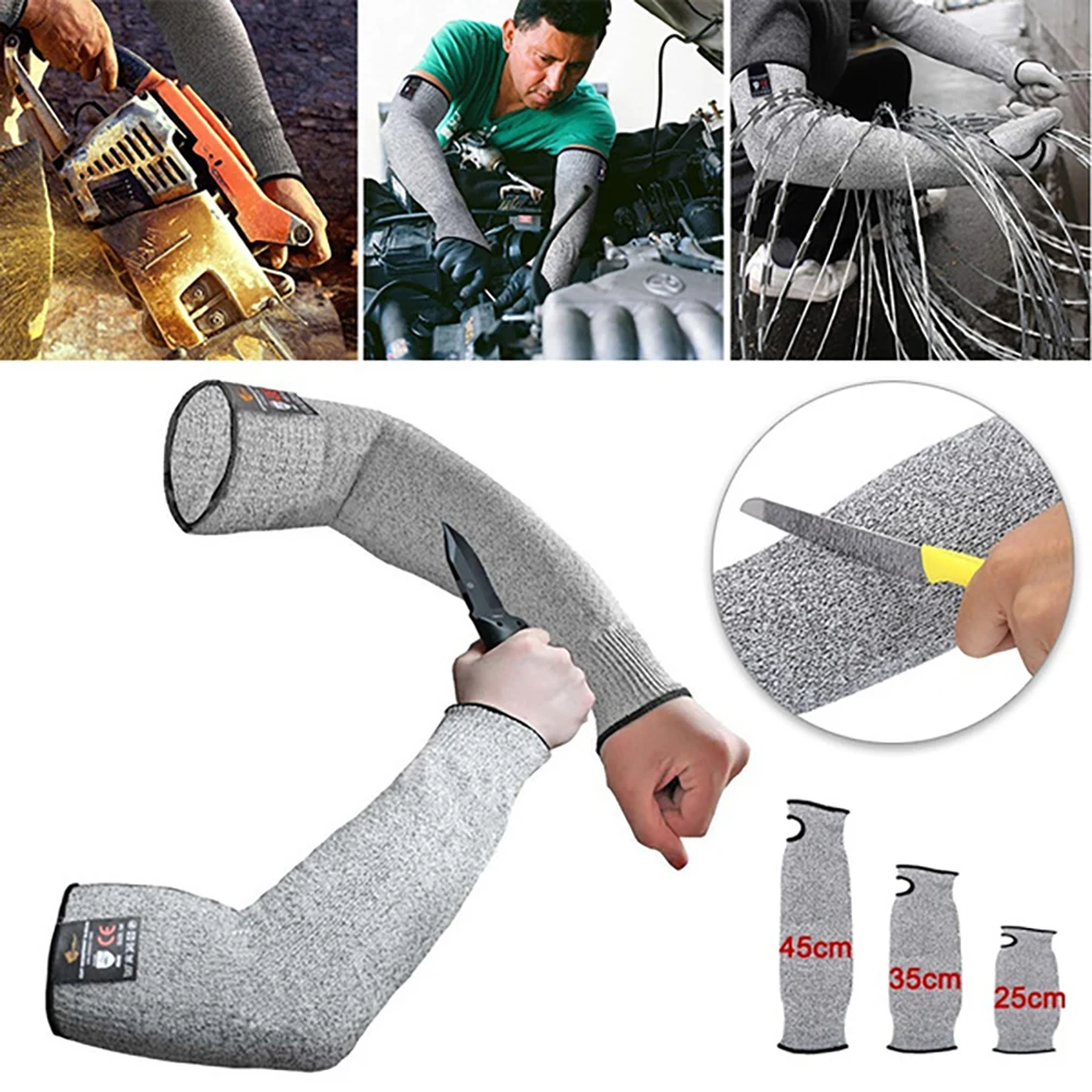 

A pair Level 5 HPPE Cut Resistant Anti-Puncture Work Protection Arm Sleeve Cover Cut-resistant Arm Sleeve ED-shipping
