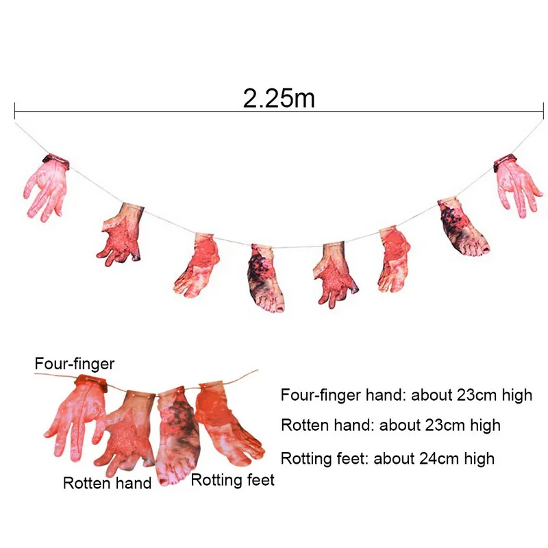 Хэллоуин ужас висит Вымпел кровавые руки привидениями вечерние украшения