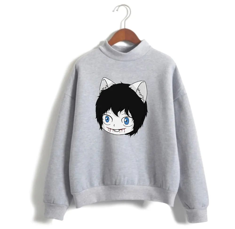 

Повседневная Женская водолазка Creepypasta Merch, свободная толстовка с капюшоном, пуловеры с длинным рукавом, элегантная Приталенная толстовка, о...