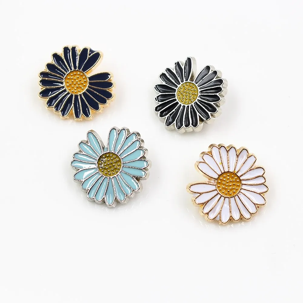 10 шт./лот маленькие пуговицы в форме маргаритки подсолнуха золотые для украшения
