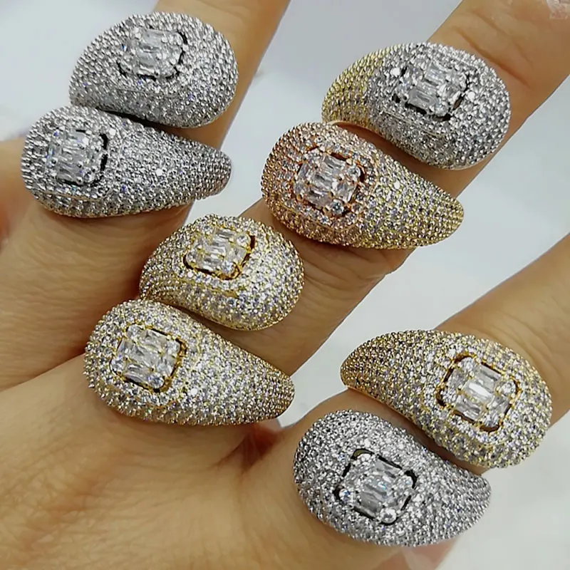 Женское свадебное кольцо GODKI обручальное с двойной головкой и фианитом ювелирное